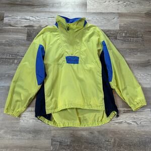 Vintage Columbia Colorblock Windbreaker Jacket XL Yellow Blue Nylon 90s